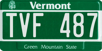 VT license plate TVF487