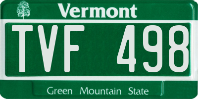 VT license plate TVF498