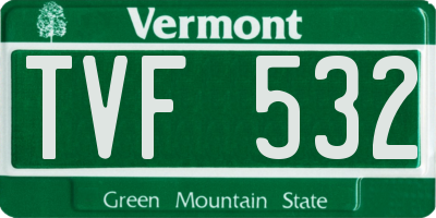 VT license plate TVF532
