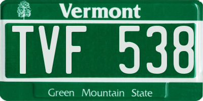 VT license plate TVF538