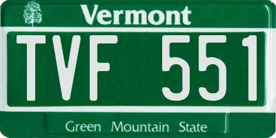 VT license plate TVF551