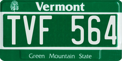 VT license plate TVF564