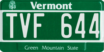 VT license plate TVF644