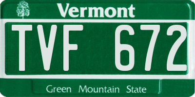 VT license plate TVF672