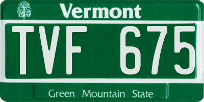 VT license plate TVF675