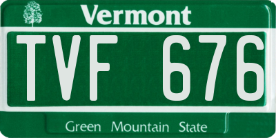 VT license plate TVF676