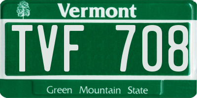 VT license plate TVF708