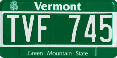 VT license plate TVF745