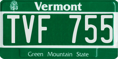 VT license plate TVF755