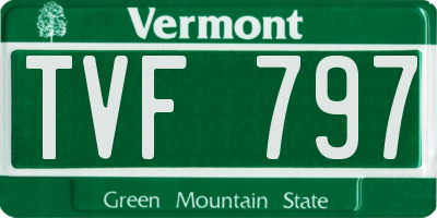 VT license plate TVF797