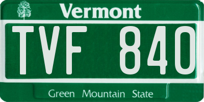 VT license plate TVF840