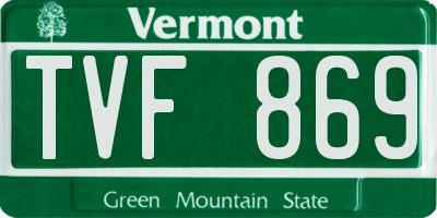 VT license plate TVF869