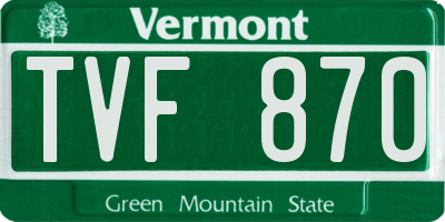 VT license plate TVF870