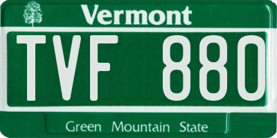 VT license plate TVF880