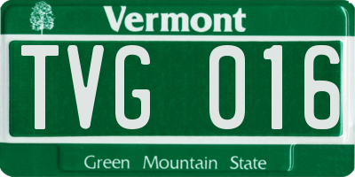 VT license plate TVG016