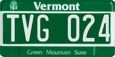 VT license plate TVG024