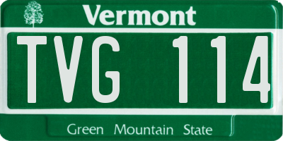 VT license plate TVG114