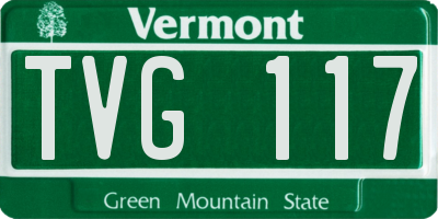 VT license plate TVG117