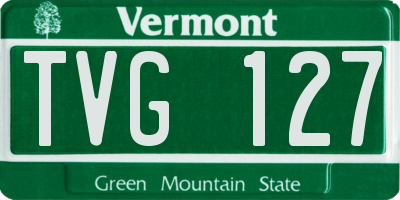 VT license plate TVG127