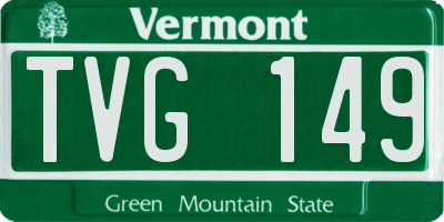 VT license plate TVG149