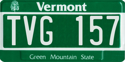 VT license plate TVG157