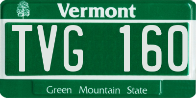 VT license plate TVG160