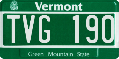 VT license plate TVG190