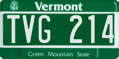 VT license plate TVG214