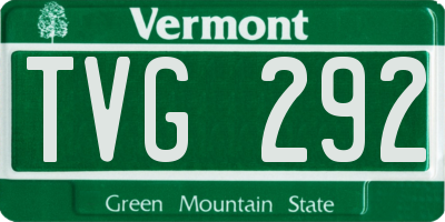 VT license plate TVG292