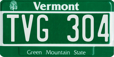 VT license plate TVG304