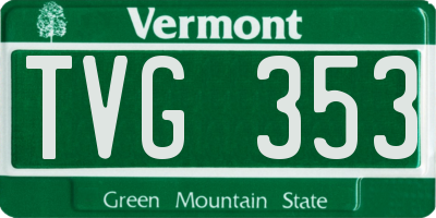 VT license plate TVG353