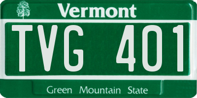 VT license plate TVG401