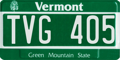 VT license plate TVG405
