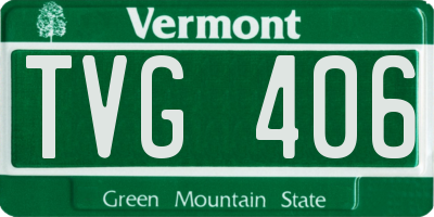 VT license plate TVG406