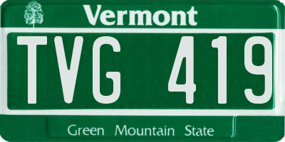 VT license plate TVG419