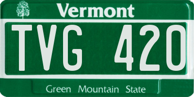 VT license plate TVG420