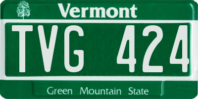 VT license plate TVG424