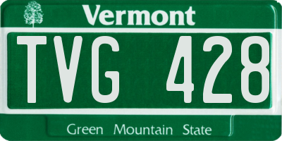 VT license plate TVG428