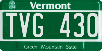 VT license plate TVG430