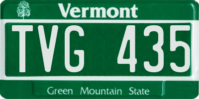 VT license plate TVG435