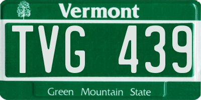 VT license plate TVG439