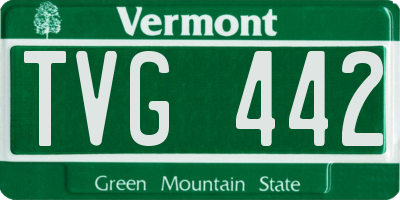 VT license plate TVG442