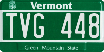 VT license plate TVG448