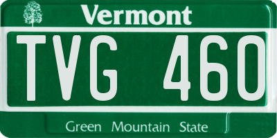 VT license plate TVG460