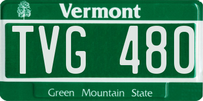 VT license plate TVG480