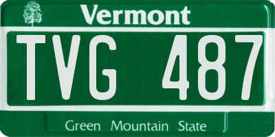 VT license plate TVG487