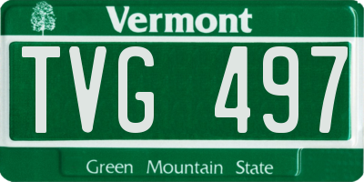 VT license plate TVG497
