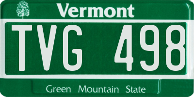 VT license plate TVG498