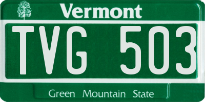 VT license plate TVG503