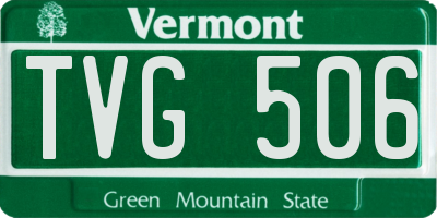 VT license plate TVG506